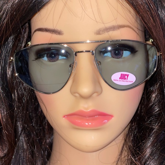 JUICY COUTURE Zillion Sunglasses In Shiny Gold Blue Lenses main image 10